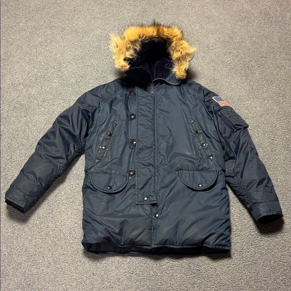 Vintage 1970s Men's Antler Flight Jacket Down Parka size M